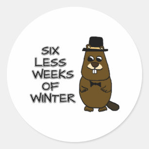 Sticker Rond Six semaines de moins d'hiver
