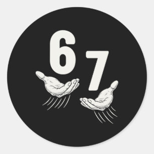 Sticker Rond Six Seven 67 6 7 Enfants 67 Garçons Jeunesse 6-7 M