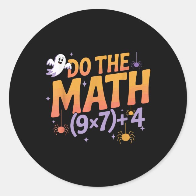 Sticker Rond Six Seven 67 Mème Faites Le Calcul Halloween Alpha (Devant)