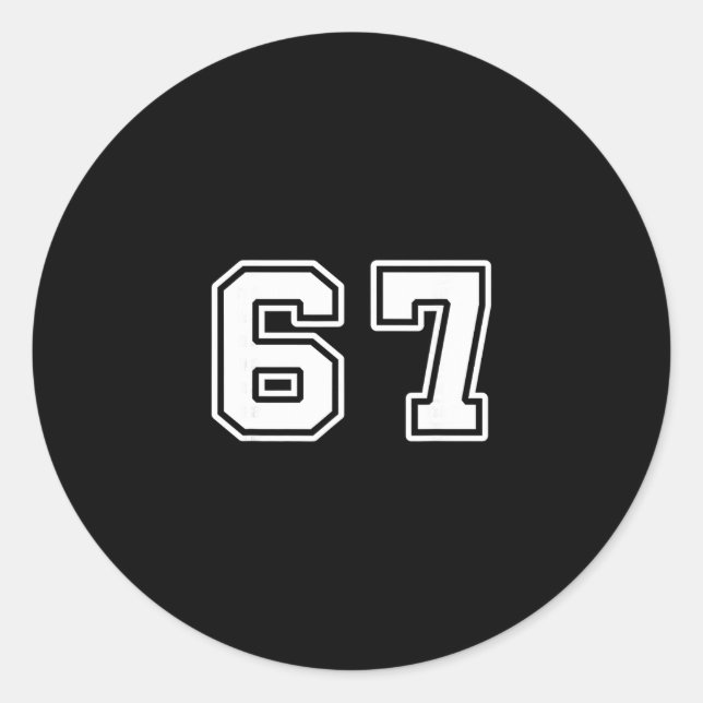 Sticker Rond Six Seven 6 7 Meme 67  (Devant)