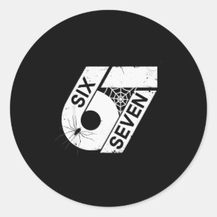 Sticker Rond Six Seven 6 7 Mème 6 7 Costume d'Halloween _1