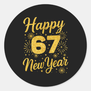 Sticker Rond Six Seven 6 7 Mème Drôle Bonne Année 67 2026