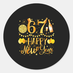 Sticker Rond Six Seven 6 7 Mème Drôle Bonne Année 67 2026