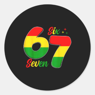 Sticker Rond Six Seven 6 7 Mois de l'histoire des Noirs Drôle S