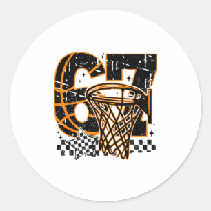Sticker Rond Six Seven Basketball, Funny 67 Basketball, Jeu Rét