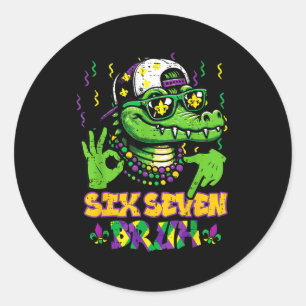 Sticker Rond Six Seven Bruh Alligator 6
