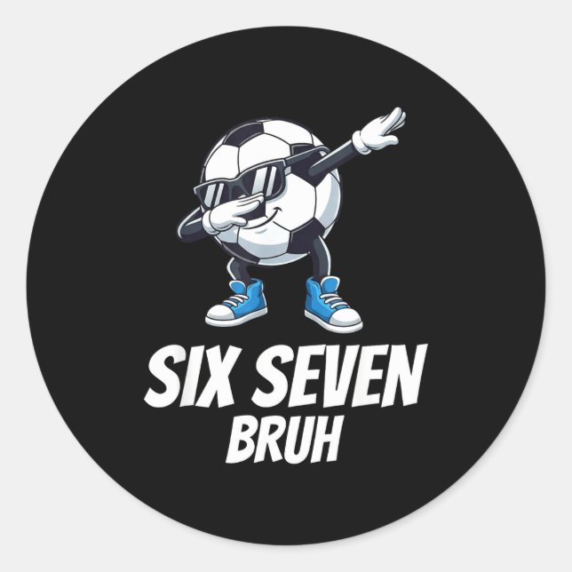 Sticker Rond Six Seven Bruh Brainrot Génération Alpha Dabbing F (Devant)