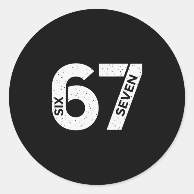 Sticker Rond Six Seven Cool Numéro Génération Alpha Argot 6 7 T (Devant)