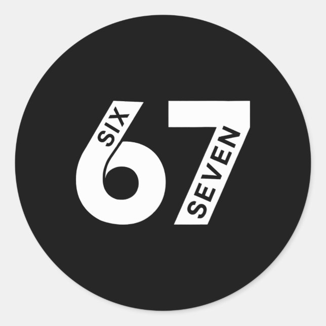Sticker Rond Six Seven Cool Numéro Génération Alpha Argot 6 7 T (Devant)