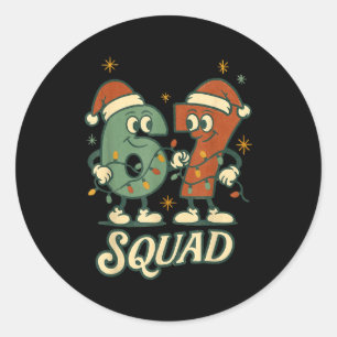 Sticker Rond Six Seven équipe de Noël 67 mème drôle hommes femm