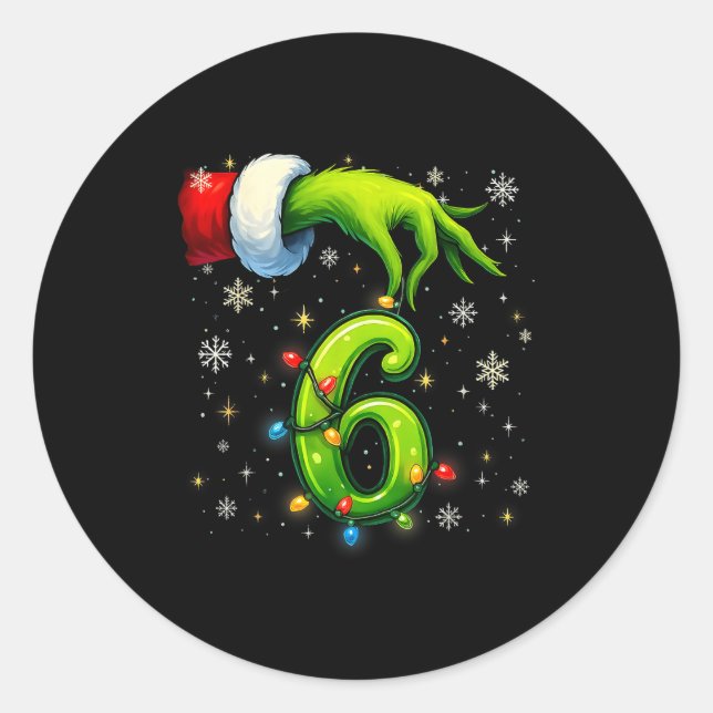Sticker Rond Six Seven Funny Christmas Meme Couple Matching  (Devant)