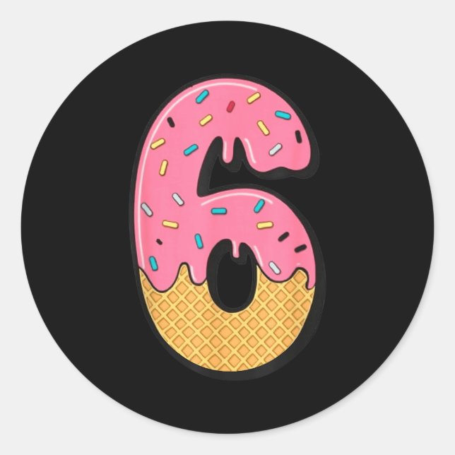 Sticker Rond Six Seven Ice Cream 67 Fun Mason Meme Easy Hallowe (Devant)