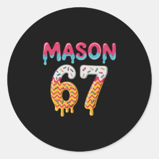 Sticker Rond Six Seven Ice Cream Drip 67 Mason Meme