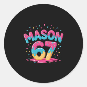 Sticker Rond Six Seven Ice Cream Drip Sport 67 Fun Mason Mème S