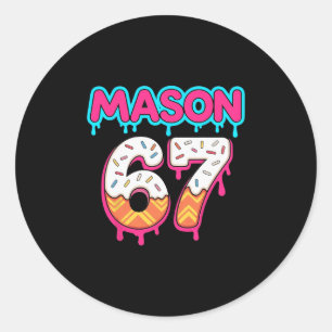 Sticker Rond Six Seven Ice Cream Drip Sport 67 Mason Mème