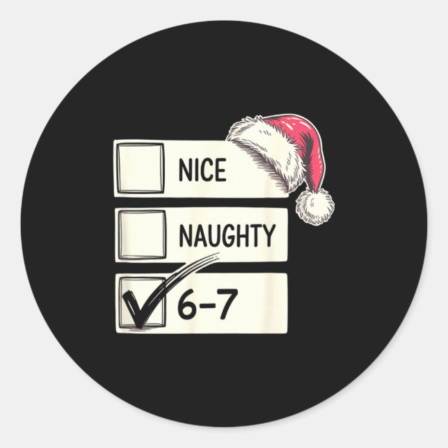 Sticker Rond Six Seven Nice Naughty 6-7 Slang  (Devant)
