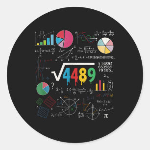 Sticker Rond Six Seven Prof de Maths 67 Mème Racine Carrée 4489