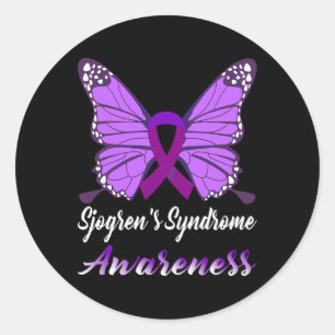 Sticker Rond Sjogren's Syndrome Sensibilisation Papillon Suppor