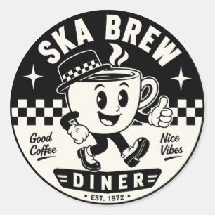 Sticker Rond ska brew Coffee Club dîner –
