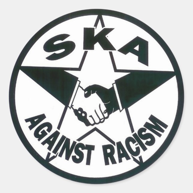 Sticker Rond Ska contre le racisme (Devant)