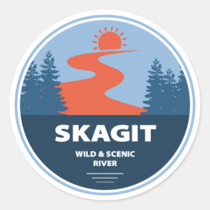 Sticker Rond Skagit Wild Et Pittoresque River Washington