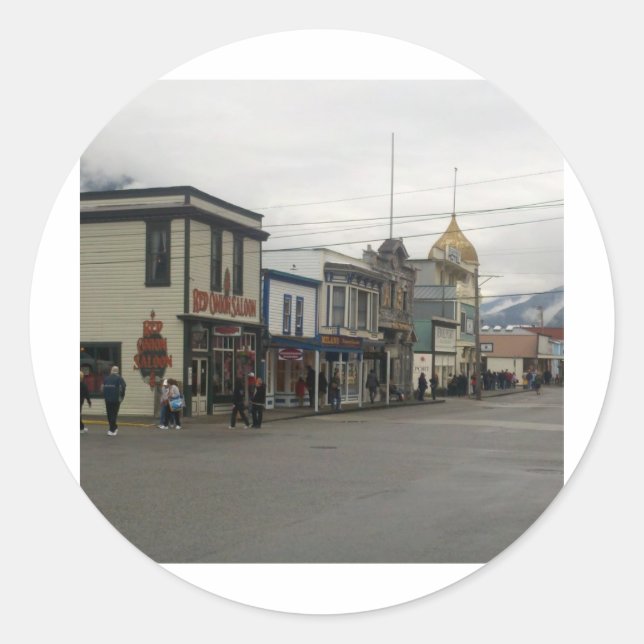 Sticker Rond Skagway, Alaska (Devant)