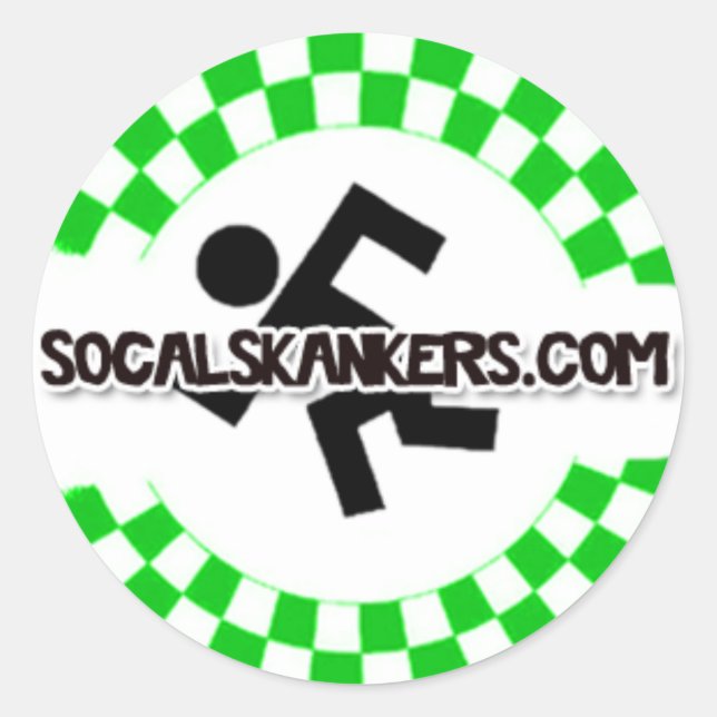 Sticker Rond Skankin' (blanc) (Devant)