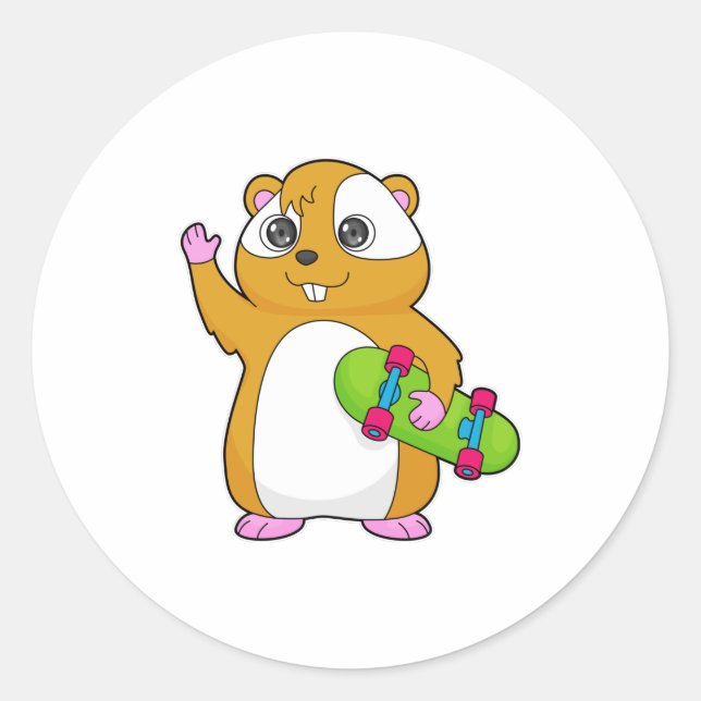 Sticker Rond Skate de Hamster (Devant)