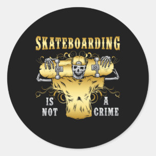 Sticker Rond Skate Skate Skate Skateboard Idée cadeau