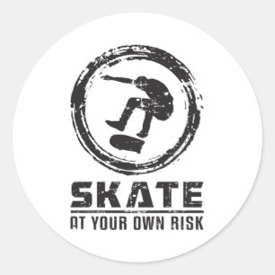 Sticker Rond Skate Skate Skateboard Skateboard Funny Cadeau