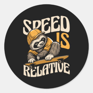 Sticker Rond Skate Skateboard Skateboard Skateboard Sloth