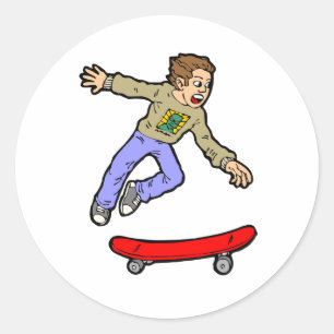 Sticker Rond Skateboard Air Jump Skateboard Fun Skateboard
