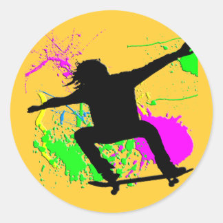 Sticker Rond Skateboard Extreme