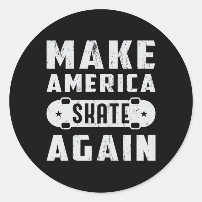 Sticker Rond Skateboard Skateboarder Skateboard Cadeau (Devant)