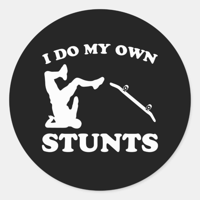 Sticker Rond Skateboard Stunts Amusants Skateboard Cadeau (Devant)