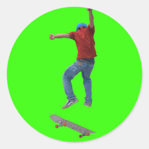 Sticker Rond Skateboarder obtenir quelques Air Action Street Ku