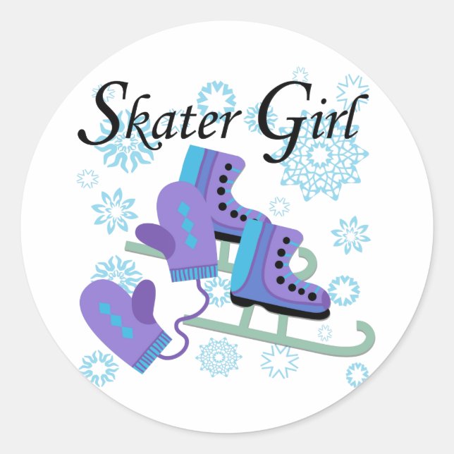 Sticker Rond Skater Girl (Devant)