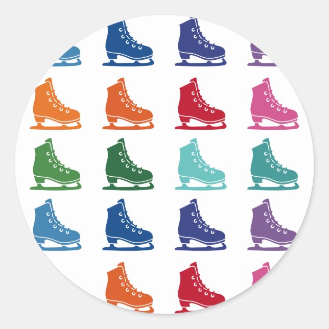 Sticker Rond Skates Colorful Fun Array (Devant)