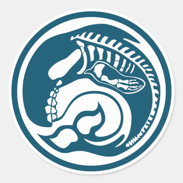Sticker Rond skeleorca (Devant)