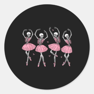 Sticker Rond Skeleton Ballerinas Ballet Dance mignonne Fille Ha