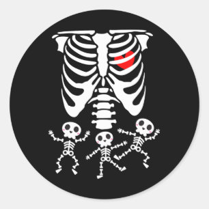 Sticker Rond Skeleton Bébé Halloween Grossesse Couples Costumes