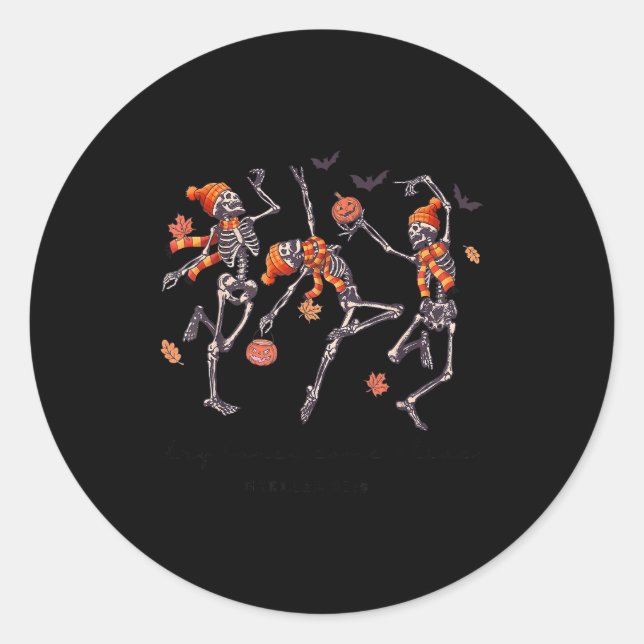 Sticker Rond Skeleton Bible Verse Dry Bones Come Alive Christia (Devant)