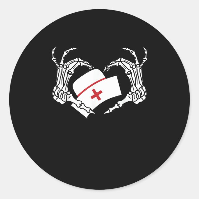 Sticker Rond Skeleton Coeur main Lazy do-it-yourself Costume d' (Devant)
