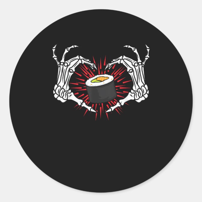 Sticker Rond Skeleton Coeur main Lazy do-it-yourself Costume d' (Devant)