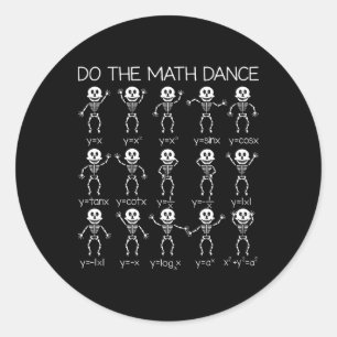 Sticker Rond Skeleton Danser Figures Equation Math Enseignant H