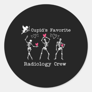 Sticker Rond Skeleton de l'équipage de radiologie préférée de V