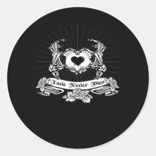 Sticker Rond Skeleton Design à la main classique