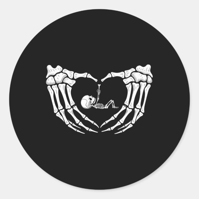 Sticker Rond Skeleton d'Halloween (Devant)