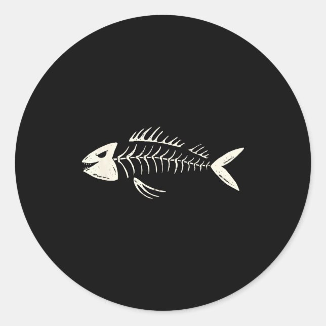 Sticker Rond Skeleton Fish Bone Collectors  (Devant)