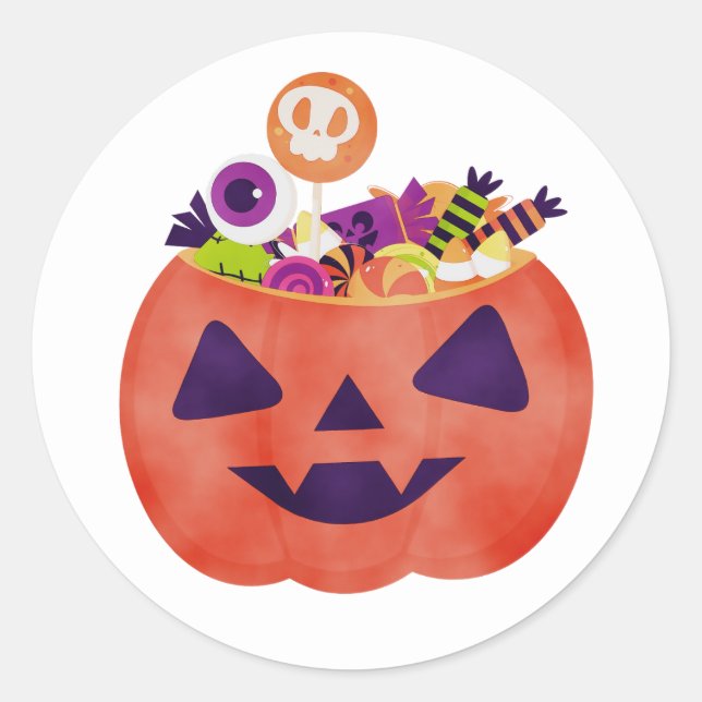 Sticker Rond Skeleton Goth Style crâne noir (Devant)